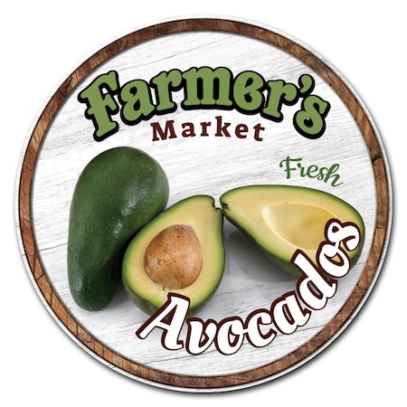 Signmission Farmers Market Avocados Circle Corrugated Plastic Sign, C-12-CIR-Avocados C-12-CIR-Avocados